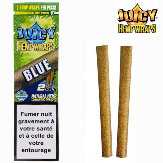 Enrouleurs de chanvre JUICY JAY'S Blue, deux tubes prêts à rouler