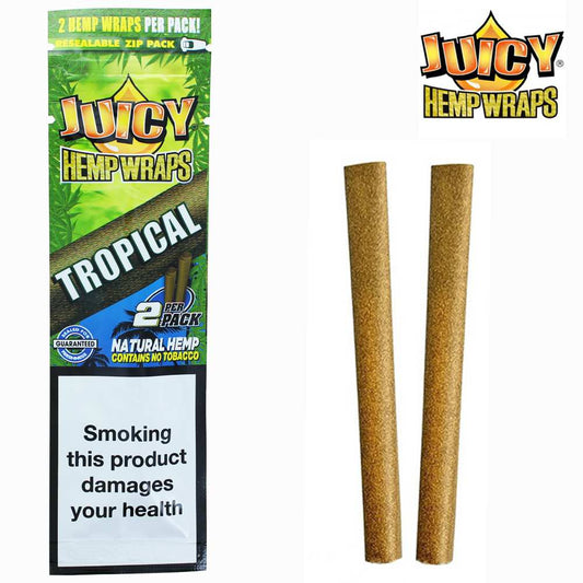 Rouleaux de chanvre JUICY HEMP WRAPS : deux cônes cylindriques bruns