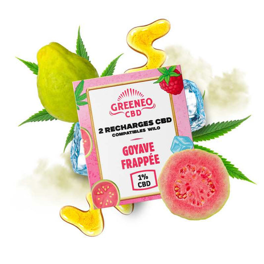 Boîte de 2 recharges CBD compactes GOYAVE FRAPPÉE 1% CBD GREENEO