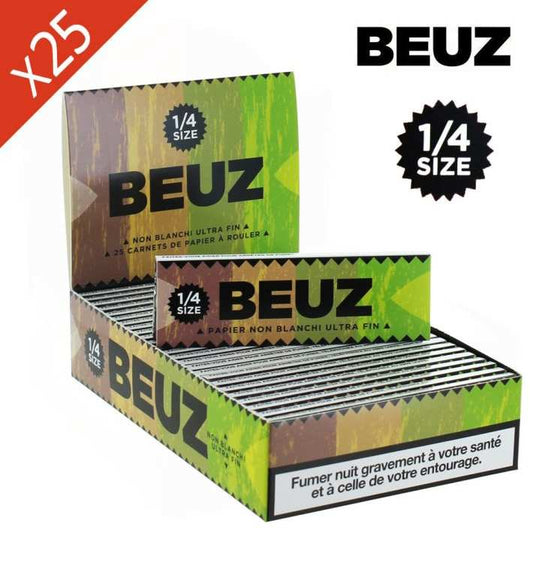 Boîte de 25 carnets de papier à rouler BEUZ non blanchi, format 1/4