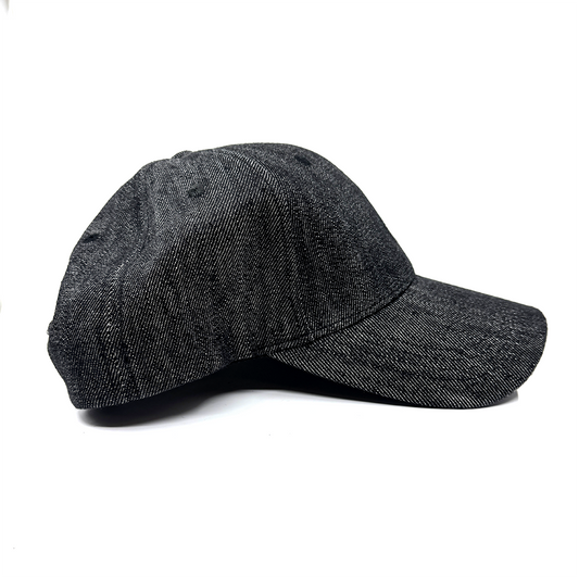 Casquette en chanvre gris foncé, calotte déstructurée et visière courbée