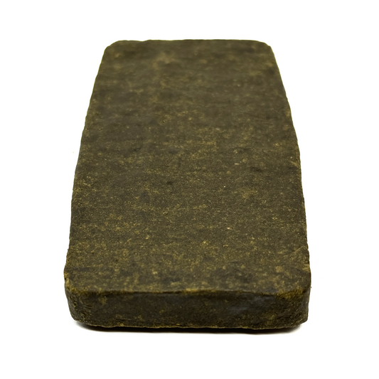 Bloc de résine CBD vert foncé, format carré, 100 g