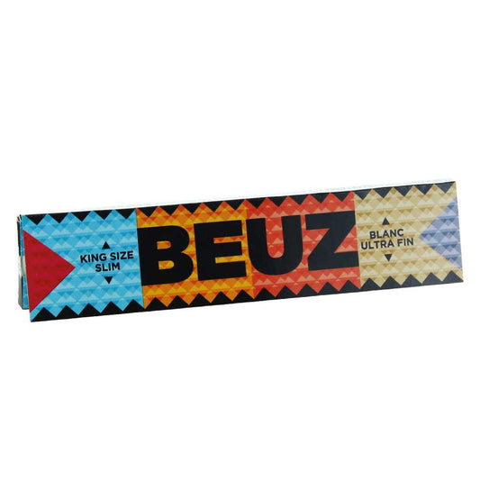 Lot de 10 carnets de feuilles à rouler BEUZ slim, papier blanc, motif coloré