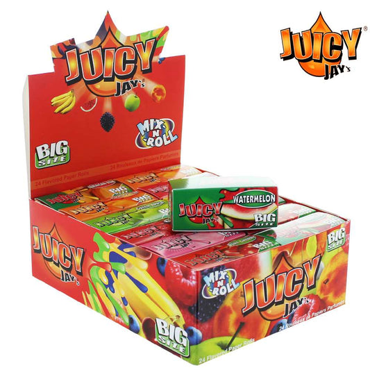 Boîte JUICY JAY'S avec feuilles à rouler parfumées, 24 rouleaux, Watermelon