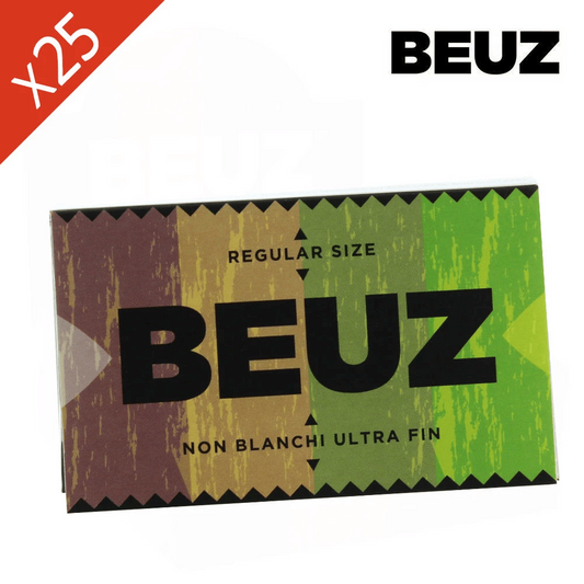 Boîte BEUZ feuilles à rouler Regular, non blanchie ultra fine, vert et brun