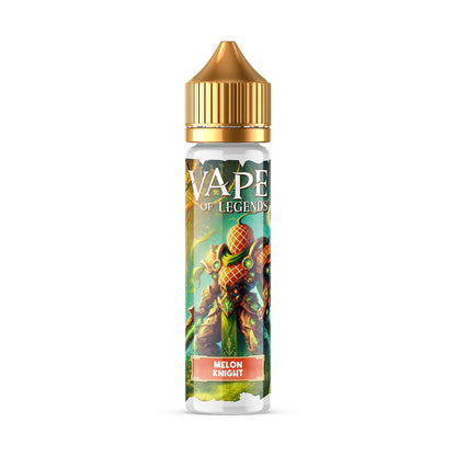 Flacon d’e-liquide avec bouchon doré, étiquette « VAPE OF LEGENDS »