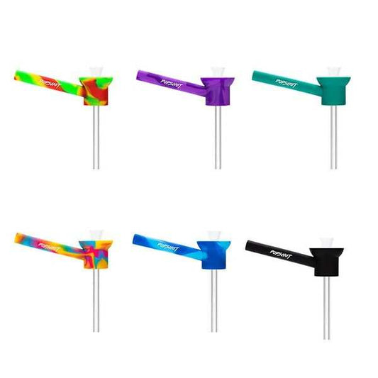 Pipe à eau nomade Pop-Shot Sunakin avec embouts colorés et tige blanche