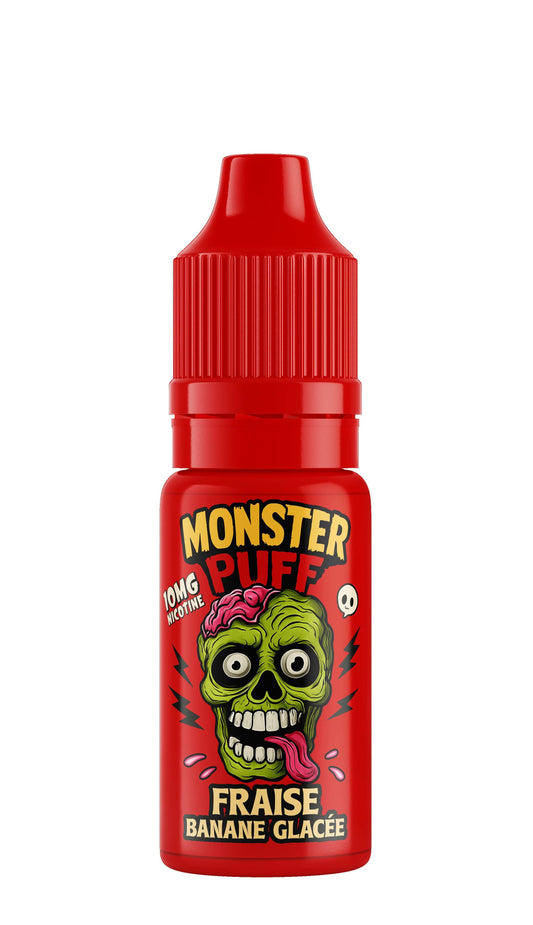 Flacon d’e-liquide Monster Puff rouge « Fraise Banane glacée »