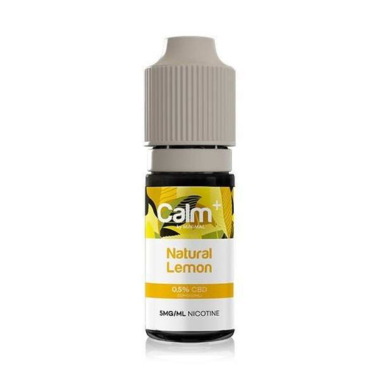 Flacon d’e-liquide CBD Natural Lemon : 0,5% CBD, 5 mg/ml nicotine, 10 ml.