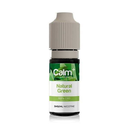 Flacon d’e-liquide CBD Natural Green 0,5% Calm+ avec nicotine 5 mg/ml