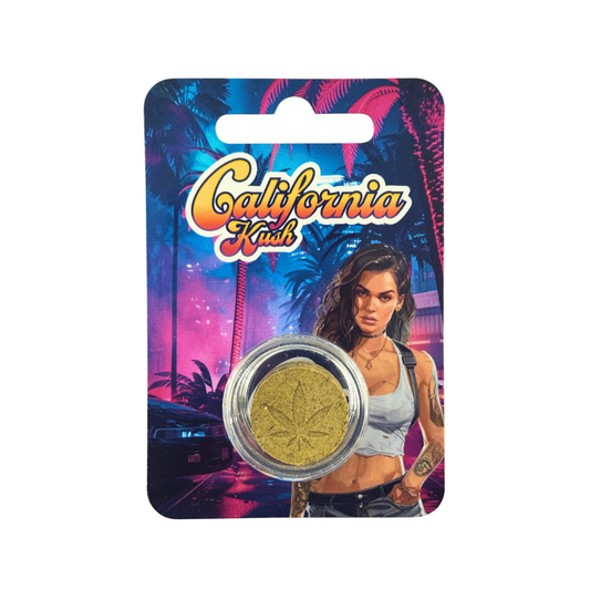 Résine HE+ California Kush 3 g en pot, couleur vert olive