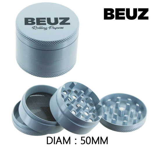 Broyeur métal BEUZ Nexius gris clair, diamètre 50 mm, couvercle et meule
