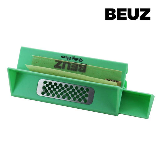 Boîte de broyage vert BEUZ avec support de roulage et papier à rouler sorti