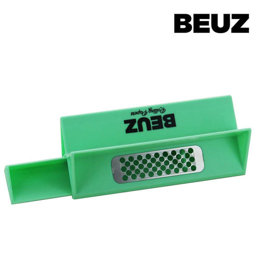 Boîte de broyage et support de roulage vert BEUZ, ouverture avec insert perforé