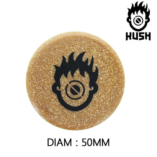 Grinder en chanvre Kush Bong Organic marron, 50 mm, logo noir