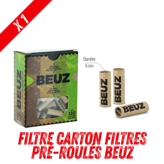 Boîte de filtres pré-roulés BEUZ 120, diamètre 6 mm, carton