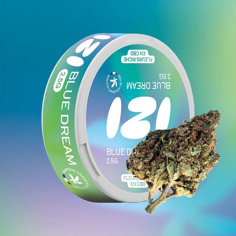 Boîte de fleurs de CBD Blue Dream IZI 2,5 g avec bourgeons