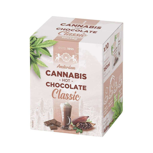 Boîte de chocolat chaud au cannabis, classique, pack 10 sachets