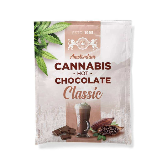 Sachet de chocolat chaud au cannabis, classique, en sachet transparent