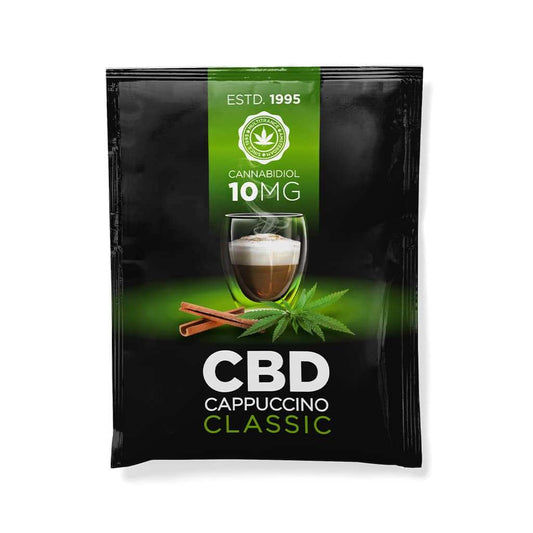 Sachet noir et vert de cappuccino CBD Classic, 10 mg