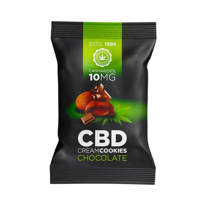 Sachet noir et vert CBD Creamcookies chocolat, 10 mg