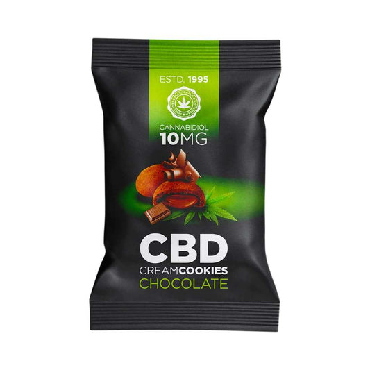 Sachet noir et vert CBD Creamcookies chocolat, 10 mg