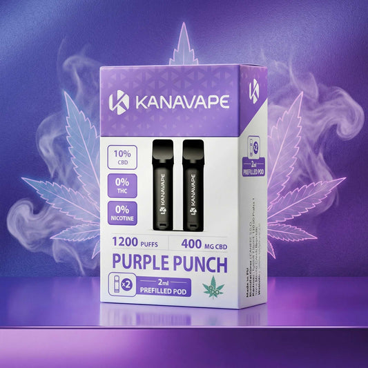Boîte de pod CBD Kanavape Purple Punch pré-rempli 2 ml, 400 mg CBD