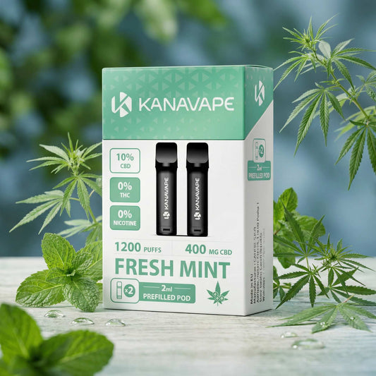Boîte de recharges pod Kanavape Fresh Mint, 2 ml, 400 mg CBD