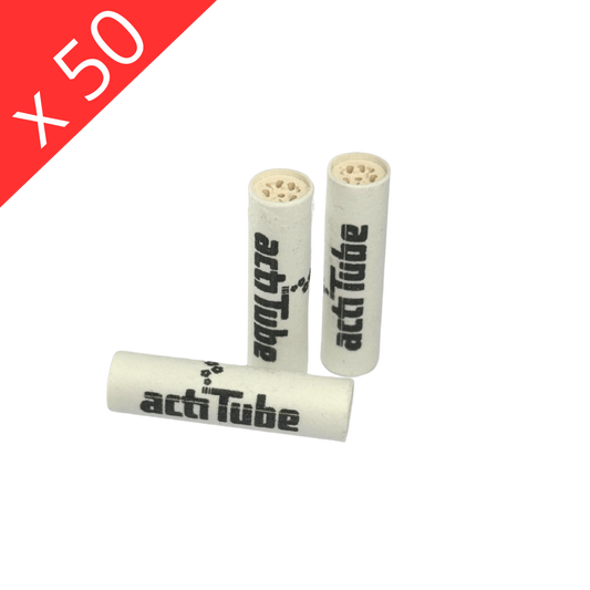 Filtres à charbon slim 7 mm cylindriques ActiTube, 3 pièces visibles