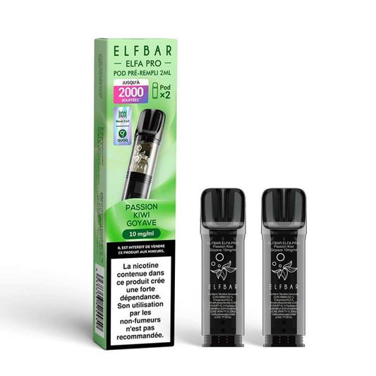 Coffret de pods ElfBar Elfa Pro goût passion kiwi goyave (pack de 2)