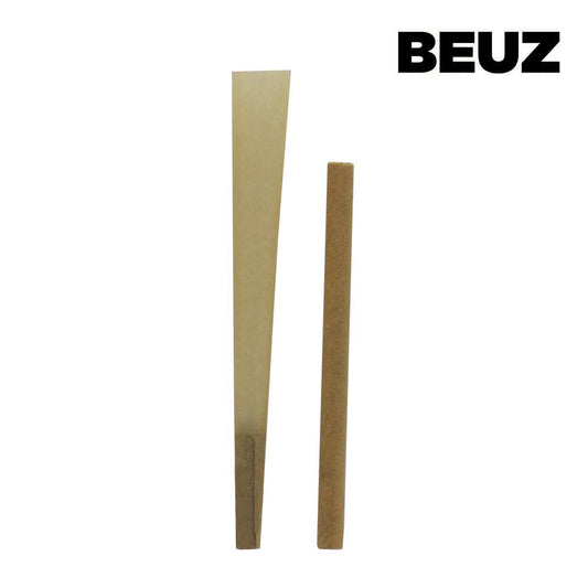 Deux cônes pré-roulés en papier brun, format cylindrique