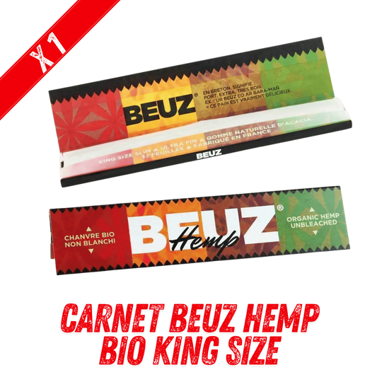 Carnet Beuz Bio Hemp king size en papier au chanvre, étui