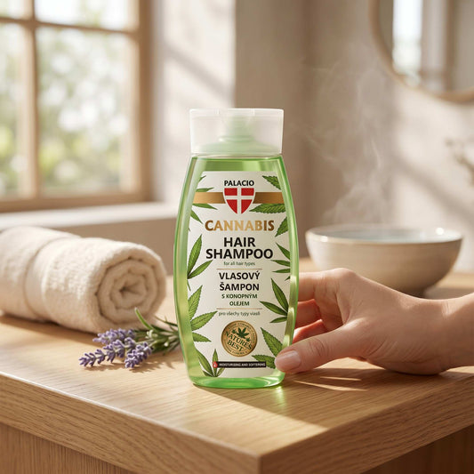 Flacon de shampooing Palacio au chanvre, vert, 250 ml