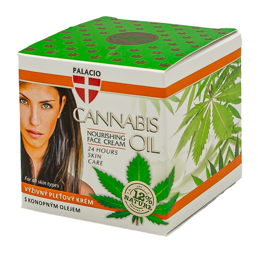 Boîte de crème visage au chanvre Palacio Cannabis Oil, soin 24 heures