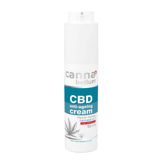 Crème visage CBD anti-âge en flacon blanc 50 ml