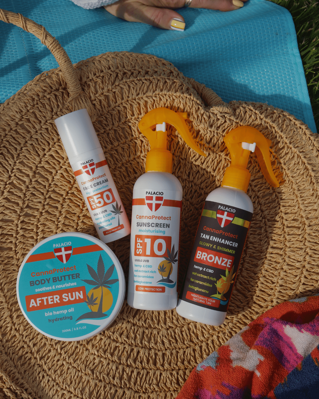 Pot de beurre corporel après-soleil au chanvre «AFTER SUN» sur support tressé