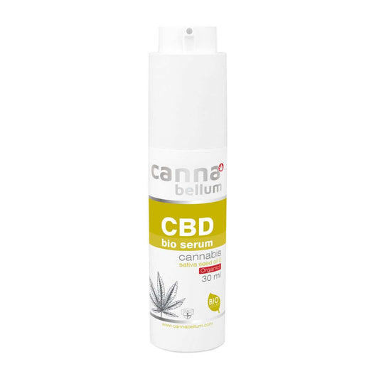 Flacon de sérum visage CBD bio 30 ml Cannabellum, capot pulvérisateur