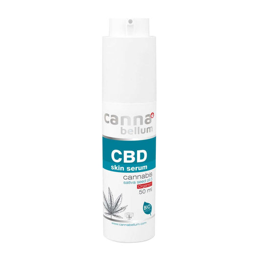 Sérum visage au CBD Cannabellum 50 ml, flacon blanc avec pompe