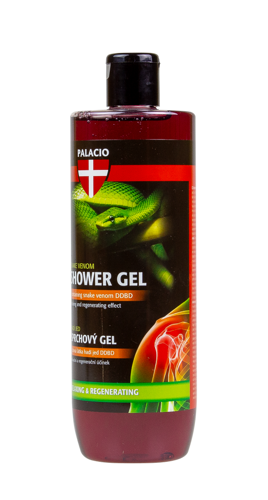 Gel douche PALACIO Snake Venom, bouteille rouge et vert, 500 ml