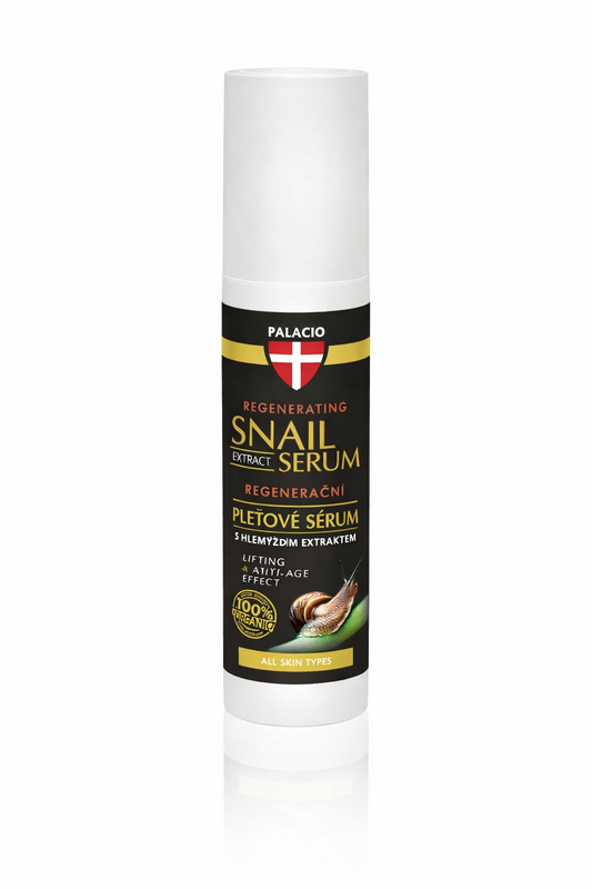 Sérum régénérant visage au flacon blanc PALACIO, 50 ml, étiquette noire et or