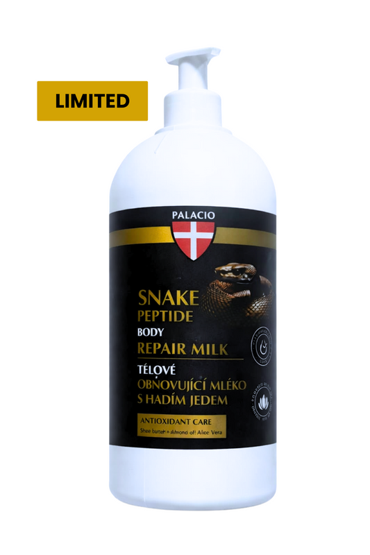 Lait corporel PALACIO Snake Peptide en flacon blanc à pompe, repair milk Limited