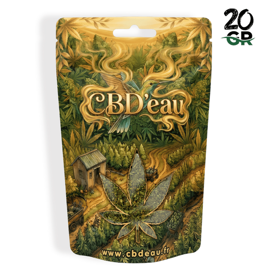 Sachet préemballé de micro-buds CBD, fleurs vertes, face avant