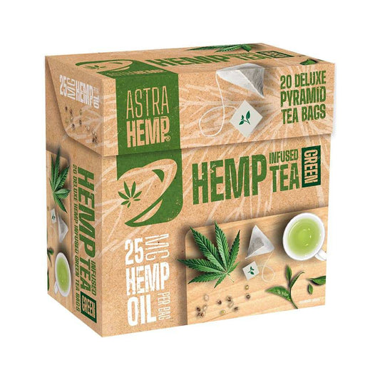 Boîte de thé au chanvre HEMP, 20 sachets en pyramide, 25 mg, ASTRA HEMP