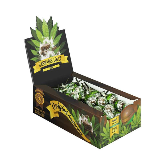 Boîte de présentation de sucettes cannabis hash, plusieurs unités, graphisme feuille MULTITRANCE