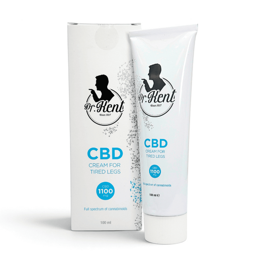Crème jambes lourdes au CBD DR KENT en tube et boîte, 100 ml