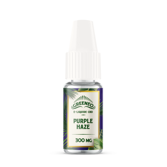 E-liquide CBD Purple Haze GREENEO sans nicotine, flacon compte-gouttes, 300 mg